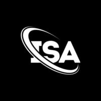 ISA logo. ISA letter. ISA letter logo design. Initials ISA logo linked with circle and uppercase monogram logo. ISA typography for technology, business and real estate brand. vector