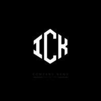 ICK letter logo design with polygon shape. ICK polygon and cube shape logo design. ICK hexagon vector logo template white and black colors. ICK monogram, business and real estate logo.