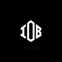 IOB letter logo design with polygon shape. IOB polygon and cube shape logo design. IOB hexagon vector logo template white and black colors. IOB monogram, business and real estate logo.