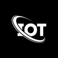 logotipo de iot. letra iot. diseño de logotipo de letra iot. logotipo de iniciales iot vinculado con círculo y logotipo de monograma en mayúsculas. tipografía iot para tecnología, negocios y marca inmobiliaria. vector