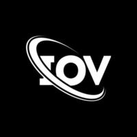 logotipo de iov. carta iov. diseño del logotipo de la letra iov. logotipo de iniciales iov vinculado con círculo y logotipo de monograma en mayúsculas. Tipografía iov para tecnología, negocios y marca inmobiliaria. vector