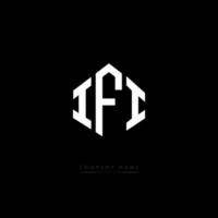 diseño de logotipo de letra ifi con forma de polígono. diseño de logotipo en forma de cubo y polígono ifi. Fi hexágono vector logo plantilla colores blanco y negro. monograma ifi, logotipo comercial e inmobiliario.