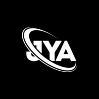 JYA logo. JYA letter. JYA letter logo design. Initials JYA logo linked with circle and uppercase monogram logo. JYA typography for technology, business and real estate brand. vector