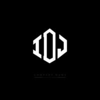 IDJ letter logo design with polygon shape. IDJ polygon and cube shape logo design. IDJ hexagon vector logo template white and black colors. IDJ monogram, business and real estate logo.