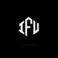 diseño de logotipo de letra ifu con forma de polígono. diseño de logotipo de forma de polígono y cubo de ifu. ifu hexágono vector logo plantilla colores blanco y negro. Monograma de ifu, logotipo comercial y inmobiliario.