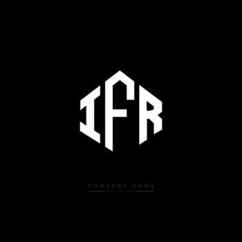 IFR letter logo design with polygon shape. IFR polygon and cube shape logo design. IFR hexagon vector logo template white and black colors. IFR monogram, business and real estate logo.