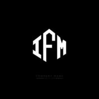 diseño de logotipo de letra ifm con forma de polígono. Diseño de logotipo en forma de polígono y cubo de ifm. plantilla de logotipo de vector hexagonal de ifm colores blanco y negro. Monograma de ifm, logotipo comercial e inmobiliario.