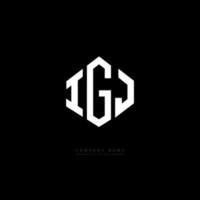 IGJ letter logo design with polygon shape. IGJ polygon and cube shape logo design. IGJ hexagon vector logo template white and black colors. IGJ monogram, business and real estate logo.