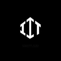 IIT letter logo design with polygon shape. IIT polygon and cube shape logo design. IIT hexagon vector logo template white and black colors. IIT monogram, business and real estate logo.