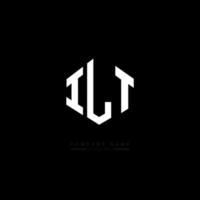 ILT letter logo design with polygon shape. ILT polygon and cube shape logo design. ILT hexagon vector logo template white and black colors. ILT monogram, business and real estate logo.