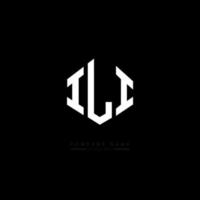 ILI letter logo design with polygon shape. ILI polygon and cube shape logo design. ILI hexagon vector logo template white and black colors. ILI monogram, business and real estate logo.