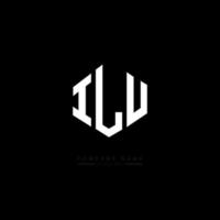 ILU letter logo design with polygon shape. ILU polygon and cube shape logo design. ILU hexagon vector logo template white and black colors. ILU monogram, business and real estate logo.