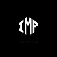 IMF letter logo design with polygon shape. IMF polygon and cube shape logo design. IMF hexagon vector logo template white and black colors. IMF monogram, business and real estate logo.