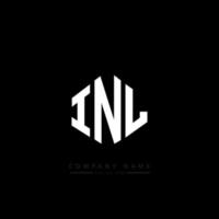 INL letter logo design with polygon shape. INL polygon and cube shape logo design. INL hexagon vector logo template white and black colors. INL monogram, business and real estate logo.