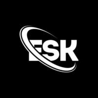 logotipo de esk. carta esk. diseño del logotipo de la letra esk. logotipo de esk iniciales vinculado con círculo y logotipo de monograma en mayúsculas. tipografía esk para tecnología, negocios y marca inmobiliaria. vector