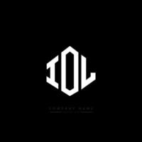 IOL letter logo design with polygon shape. IOL polygon and cube shape logo design. IOL hexagon vector logo template white and black colors. IOL monogram, business and real estate logo.