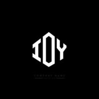 IOY letter logo design with polygon shape. IOY polygon and cube shape logo design. IOY hexagon vector logo template white and black colors. IOY monogram, business and real estate logo.