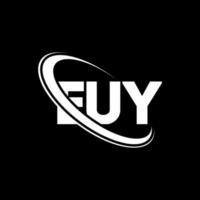 EUY logo. EUY letter. EUY letter logo design. Initials EUY logo linked with circle and uppercase monogram logo. EUY typography for technology, business and real estate brand. vector