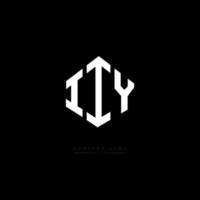 IIY letter logo design with polygon shape. IIY polygon and cube shape logo design. IIY hexagon vector logo template white and black colors. IIY monogram, business and real estate logo.