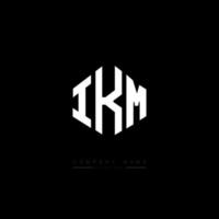 IKM letter logo design with polygon shape. IKM polygon and cube shape logo design. IKM hexagon vector logo template white and black colors. IKM monogram, business and real estate logo.