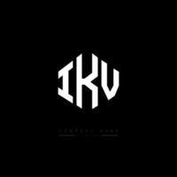 IKV letter logo design with polygon shape. IKV polygon and cube shape logo design. IKV hexagon vector logo template white and black colors. IKV monogram, business and real estate logo.