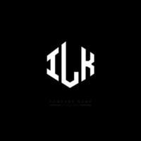 ILK letter logo design with polygon shape. ILK polygon and cube shape logo design. ILK hexagon vector logo template white and black colors. ILK monogram, business and real estate logo.