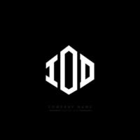 IOD letter logo design with polygon shape. IOD polygon and cube shape logo design. IOD hexagon vector logo template white and black colors. IOD monogram, business and real estate logo.