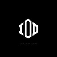 IOD letter logo design with polygon shape. IOD polygon and cube shape logo design. IOD hexagon vector logo template white and black colors. IOD monogram, business and real estate logo.