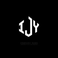 IJY letter logo design with polygon shape. IJY polygon and cube shape logo design. IJY hexagon vector logo template white and black colors. IJY monogram, business and real estate logo.