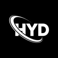 HYD logo. HYD letter. HYD letter logo design. Initials HYD logo linked with circle and uppercase monogram logo. HYD typography for technology, business and real estate brand. vector