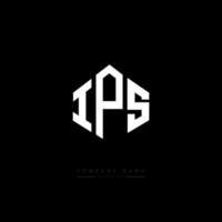 IPS letter logo design with polygon shape. IPS polygon and cube shape logo design. IPS hexagon vector logo template white and black colors. IPS monogram, business and real estate logo.