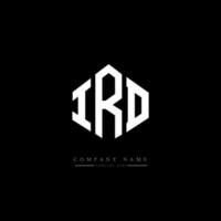 IRD letter logo design with polygon shape. IRD polygon and cube shape logo design. IRD hexagon vector logo template white and black colors. IRD monogram, business and real estate logo.