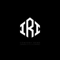 IRI letter logo design with polygon shape. IRI polygon and cube shape logo design. IRI hexagon vector logo template white and black colors. IRI monogram, business and real estate logo.