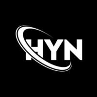 HYN logo. HYN letter. HYN letter logo design. Initials HYN logo linked with circle and uppercase monogram logo. HYN typography for technology, business and real estate brand. vector