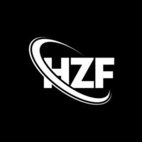 logotipo hzf. letra hff. diseño del logotipo de la letra hzf. logotipo de las iniciales hzf vinculado con un círculo y un logotipo de monograma en mayúsculas. tipografía hzf para tecnología, negocios y marca inmobiliaria. vector