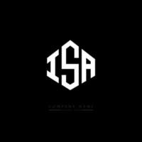 ISA letter logo design with polygon shape. ISA polygon and cube shape logo design. ISA hexagon vector logo template white and black colors. ISA monogram, business and real estate logo.