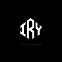 IRY letter logo design with polygon shape. IRY polygon and cube shape logo design. IRY hexagon vector logo template white and black colors. IRY monogram, business and real estate logo.