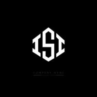 ISI letter logo design with polygon shape. ISI polygon and cube shape logo design. ISI hexagon vector logo template white and black colors. ISI monogram, business and real estate logo.