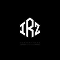 IRZ letter logo design with polygon shape. IRZ polygon and cube shape logo design. IRZ hexagon vector logo template white and black colors. IRZ monogram, business and real estate logo.