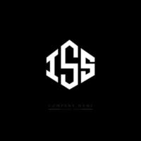 ISS letter logo design with polygon shape. ISS polygon and cube shape logo design. ISS hexagon vector logo template white and black colors. ISS monogram, business and real estate logo.