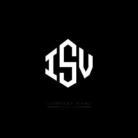 ISV letter logo design with polygon shape. ISV polygon and cube shape logo design. ISV hexagon vector logo template white and black colors. ISV monogram, business and real estate logo.