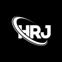 logotipo de hrj. carta hrj. diseño del logotipo de la letra hrj. logotipo de iniciales hrj vinculado con círculo y logotipo de monograma en mayúsculas. tipografía hrj para tecnología, negocios y marca inmobiliaria. vector