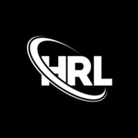 HRL logo. HRL letter. HRL letter logo design. Initials HRL logo linked with circle and uppercase monogram logo. HRL typography for technology, business and real estate brand. vector