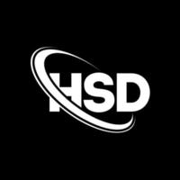 logotipo de hsd. carta hsd. diseño del logotipo de la letra hsd. logotipo de iniciales hsd vinculado con círculo y logotipo de monograma en mayúsculas. tipografía hsd para tecnología, negocios y marca inmobiliaria. vector