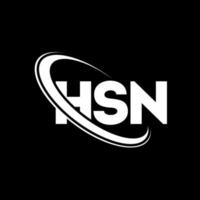 logotipo de hsn. carta hsn. diseño del logotipo de la letra hsn. logotipo de iniciales hsn vinculado con círculo y logotipo de monograma en mayúsculas. tipografía hsn para tecnología, negocios y marca inmobiliaria. vector