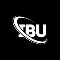 logotipo de ibú. letra ibú. diseño del logotipo de la letra ibu. iniciales del logotipo de ibu vinculado con un círculo y un logotipo de monograma en mayúsculas. Tipografía ibu para tecnología, negocios y marca inmobiliaria. vector