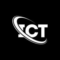ICT logo. ICT letter. ICT letter logo design. Initials ICT logo linked with circle and uppercase monogram logo. ICT typography for technology, business and real estate brand. vector