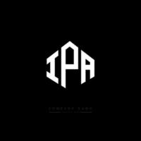 IPA letter logo design with polygon shape. IPA polygon and cube shape logo design. IPA hexagon vector logo template white and black colors. IPA monogram, business and real estate logo.