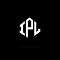 IPL letter logo design with polygon shape. IPL polygon and cube shape logo design. IPL hexagon vector logo template white and black colors. IPL monogram, business and real estate logo.