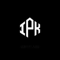 IPK letter logo design with polygon shape. IPK polygon and cube shape logo design. IPK hexagon vector logo template white and black colors. IPK monogram, business and real estate logo.